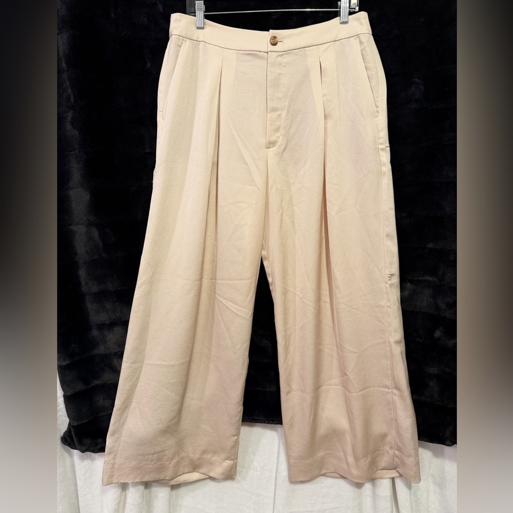 Banana Republic Wide Leg Pants in Light Beige
